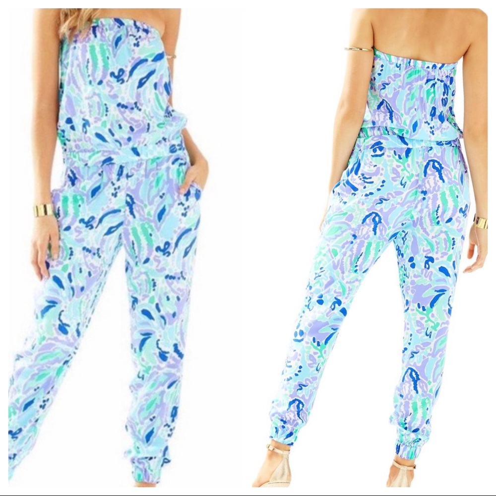 EUC Lilly Pulitzer Emiko Strapless Jumpsuit